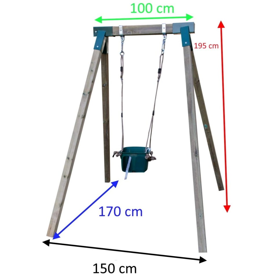 Columpio madera cuadrada Aiko
