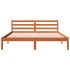 Estructura de cama madera maciza pino marrón cera 180x200