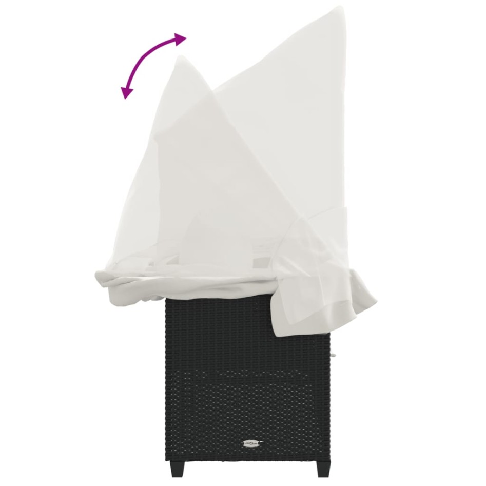 Tumbona con capota y cojines ratán sintético