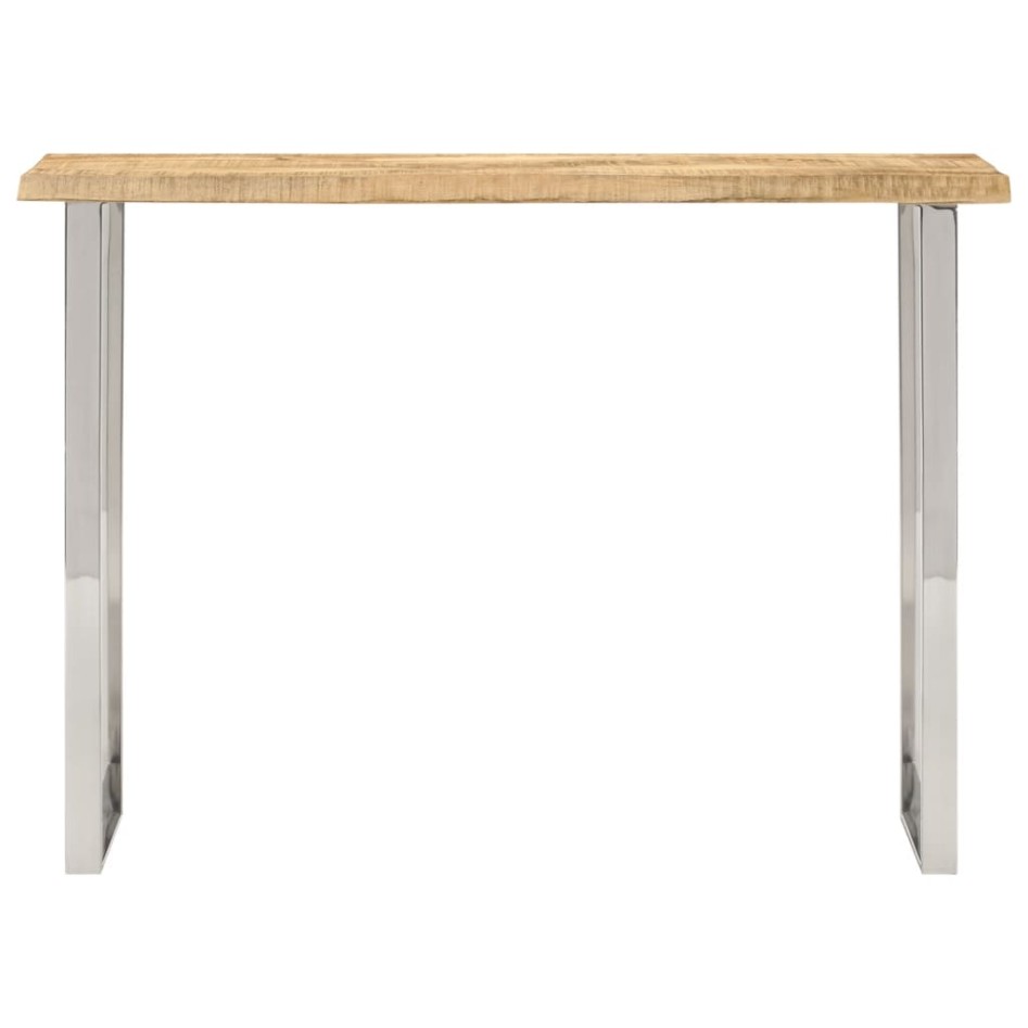 Mesa consola con borde natural madera mango maciza 105x33x76