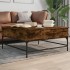 Mesa de centro madera ingeniería y metal roble humo 95x95x45