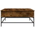 Mesa de centro madera ingeniería y metal roble humo 95x95x45