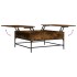 Mesa de centro madera ingeniería y metal roble humo 95x95x45