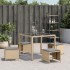 Taburetes jardín cojines 4 uds ratán PE beige mezcla