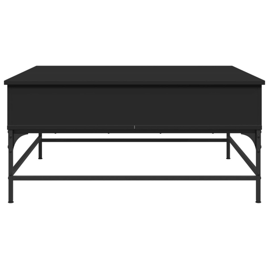 Mesa de centro madera de ingeniería y metal negro 95x95x45