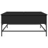 Mesa de centro madera de ingeniería y metal negro 95x95x45