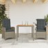 Set comedor de jardín 3 piezas con cojines ratán sintético