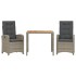 Set comedor de jardín 3 piezas con cojines ratán sintético