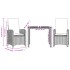 Set comedor de jardín 3 piezas con cojines ratán sintético