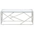 Mesa de centro plateada acero inoxidable y vidrio