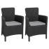 Allibert Silla de comedor de jardín 2 uds Trenton gris