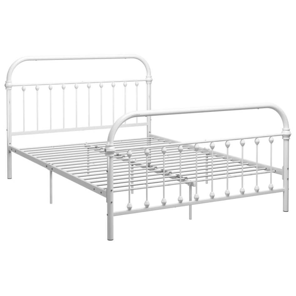 Estructura de cama de metal blanco 160x200