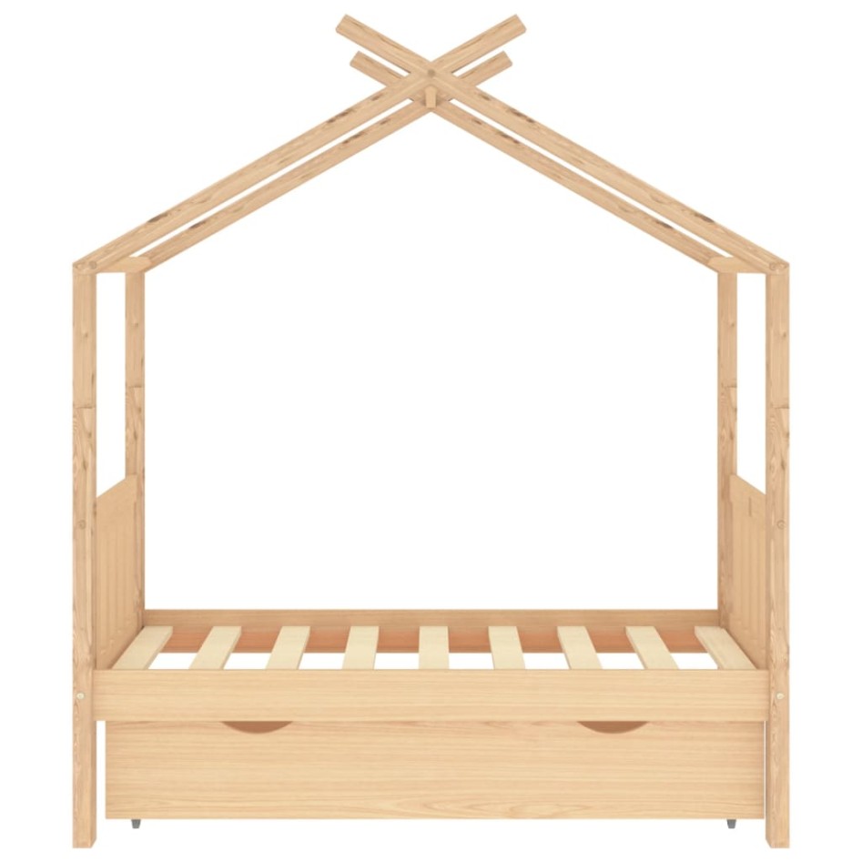 Estructura de cama infantil con cajón madera de pino 70x140