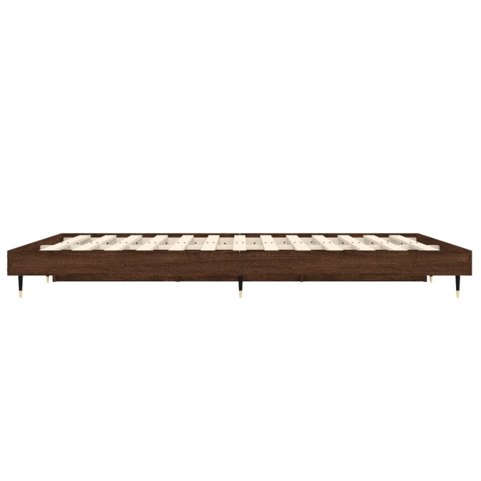 Estructura de cama madera contrachapada marrón roble 120x190