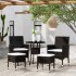 Juego de muebles de jardín 5 piezas ratán sintético