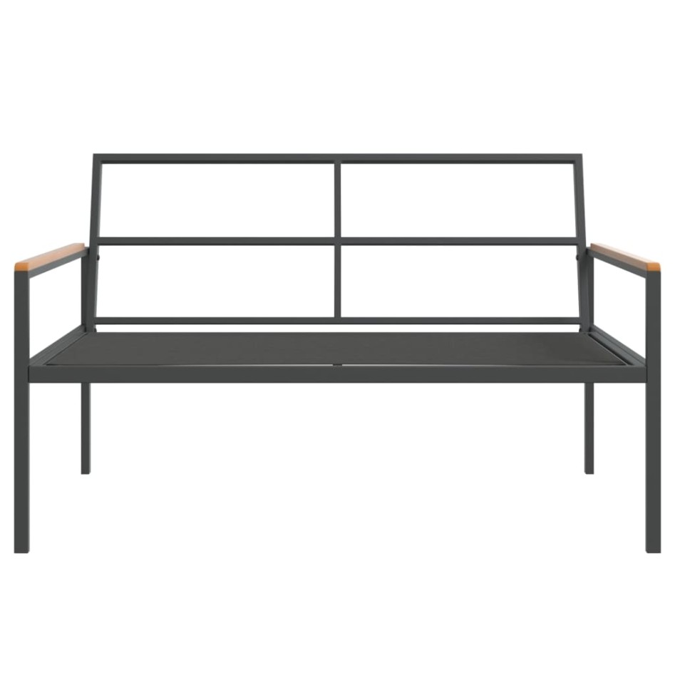 Juego muebles de jardín 4 pzas y cojines acero gris