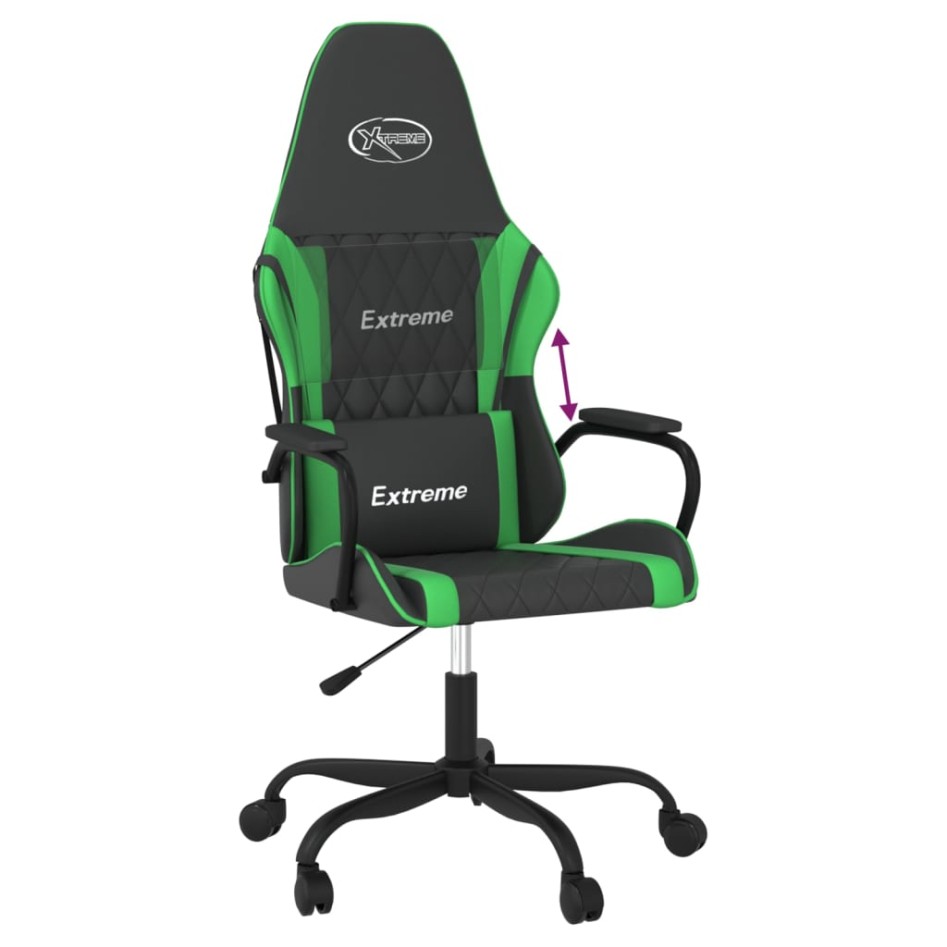 Silla gaming cuero sintético negro y