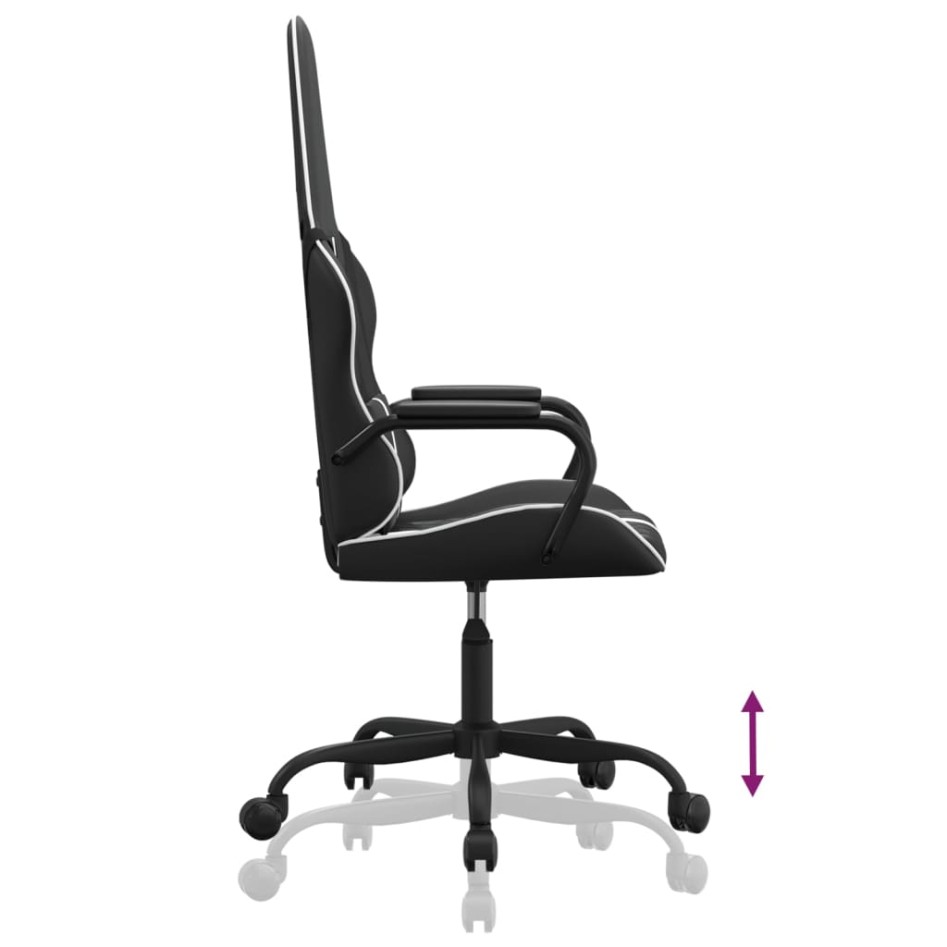 Silla gaming cuero sintético negro y