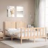 Estructura de cama con cabecero madera maciza 140x190