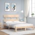 Estructura de cama de matrimonio con cabecero madera
