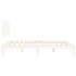 Estructura de cama con cabecero madera maciza blanco 160x200
