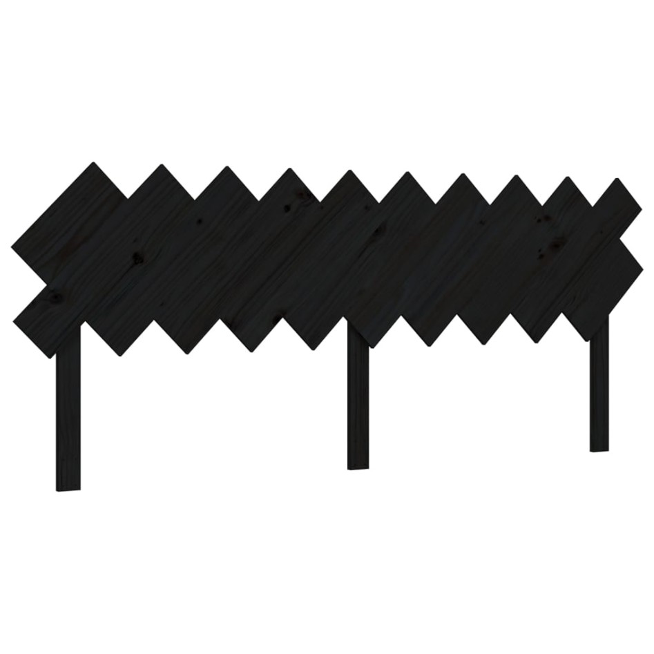 Estructura de cama con cabecero madera maciza negro 200x200