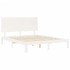 Estructura de cama con cabecero madera maciza blanco 160x200