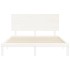 Estructura de cama con cabecero madera maciza blanco 160x200