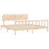 Estructura de cama con cabecero madera maciza 200x200