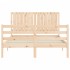 Estructura de cama con cabecero madera maciza 140x190