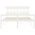 Cama personas mayores cabecero madera maciza blanco 160x200