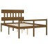 Cama personas mayores cabecero madera marrón miel 140x200