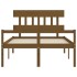 Cama personas mayores cabecero madera marrón miel 140x200