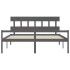 Cama personas mayores cabecero madera maciza gris 200x200