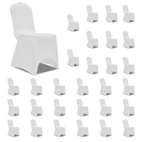 Funda de silla elástica blanca 30