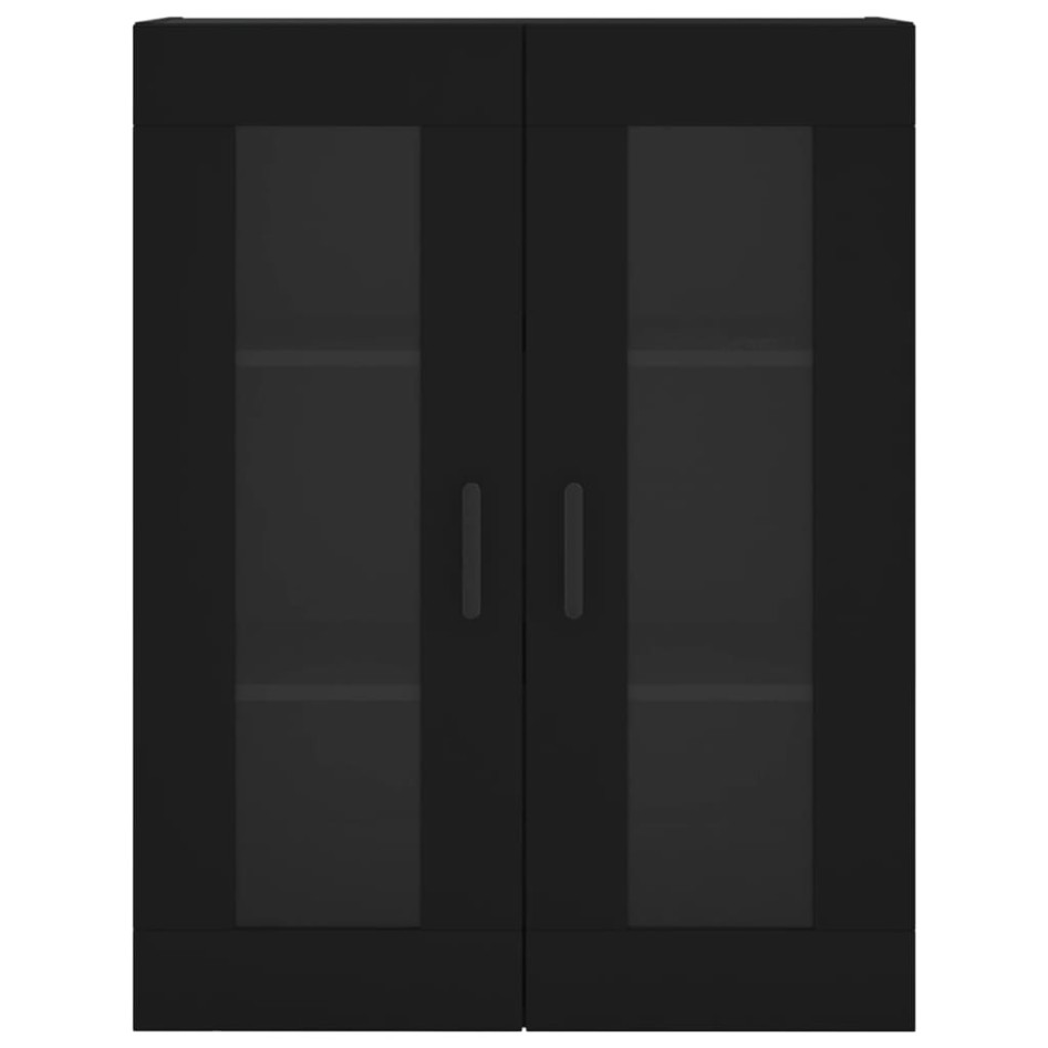 Aparador alto madera contrachapada negro 69,5x34x180