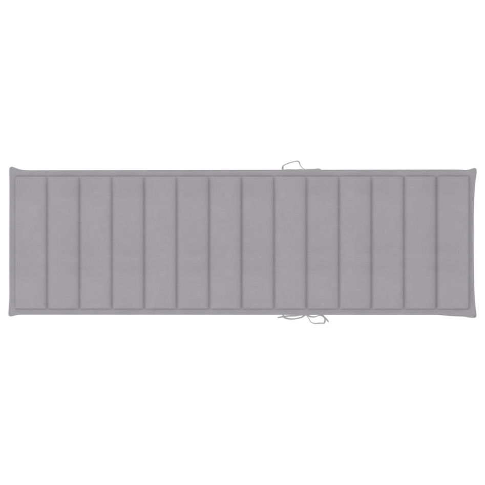 Tumbona con cojín gris madera de pino