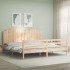 Estructura de cama con cabecero madera maciza 200x200