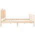 Estructura de cama con cabecero madera maciza 200x200