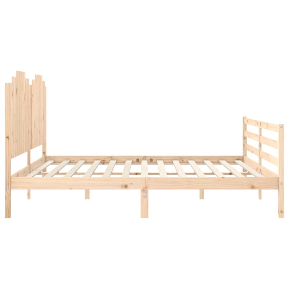 Estructura de cama con cabecero madera maciza 200x200