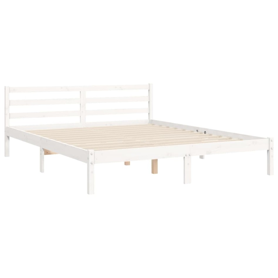 Estructura de cama matrimonio con cabecero madera maciza