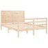 Estructura de cama con cabecero madera maciza 140x200