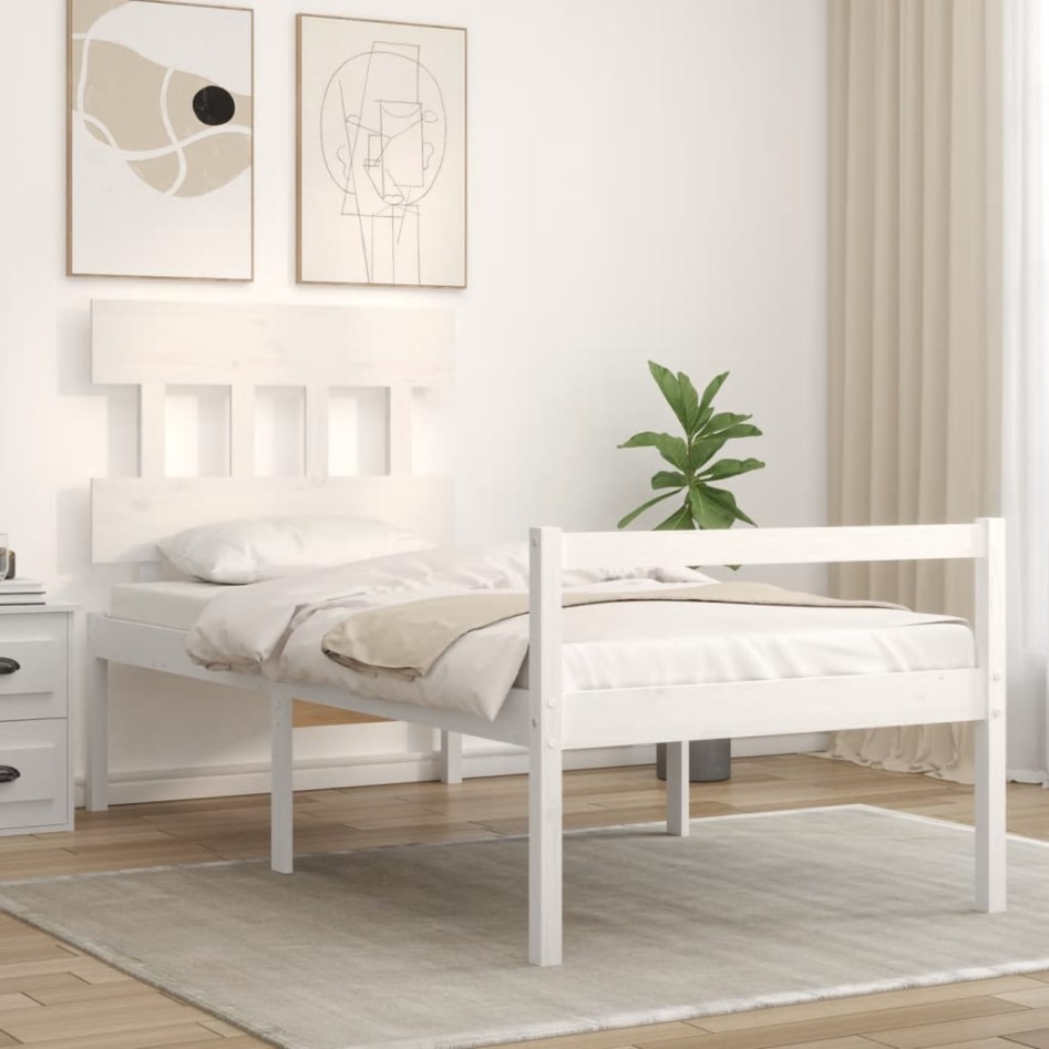 Cama para personas mayores con cabecero madera maciza