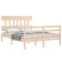 Estructura de cama con cabecero madera maciza 140x190