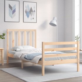 Estructura de cama con cabecero madera