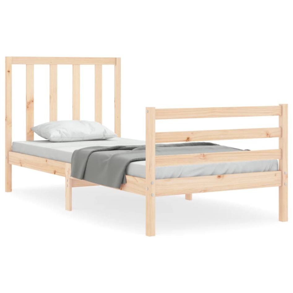 Estructura de cama con cabecero madera
