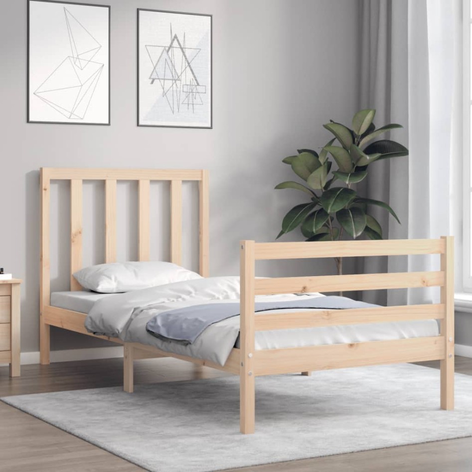 Estructura de cama con cabecero madera