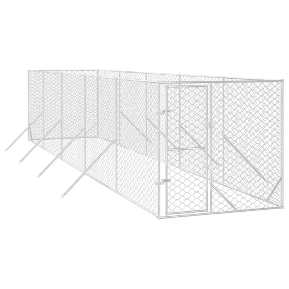 Perrera de exterior acero galvanizado plateado 2x10x2