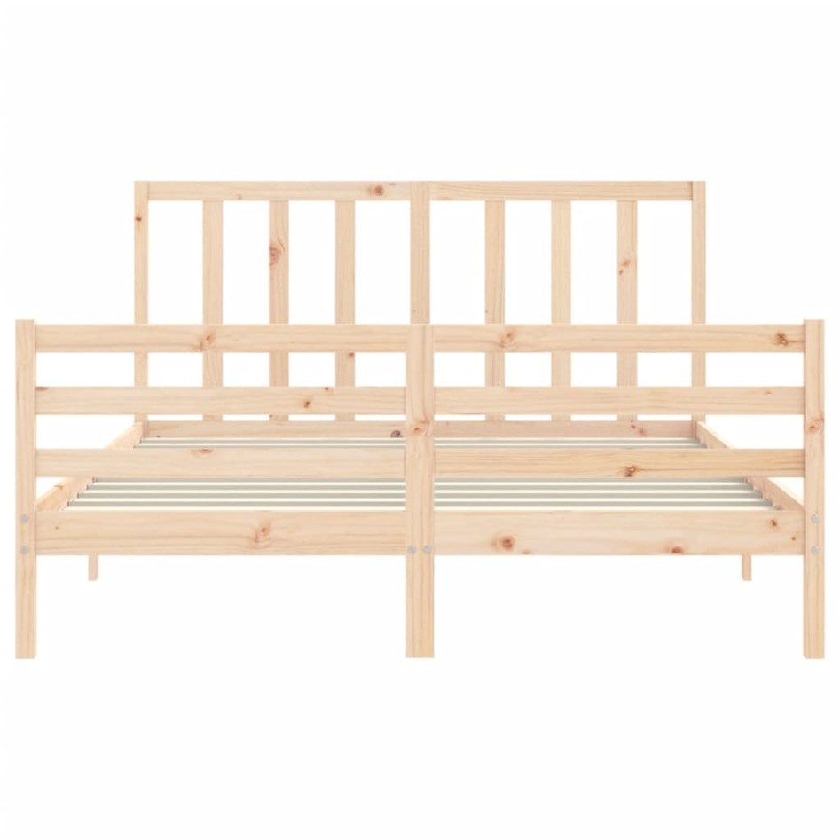 Estructura de cama de matrimonio con cabecero madera