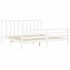 Estructura de cama con cabecero madera maciza blanco 200x200